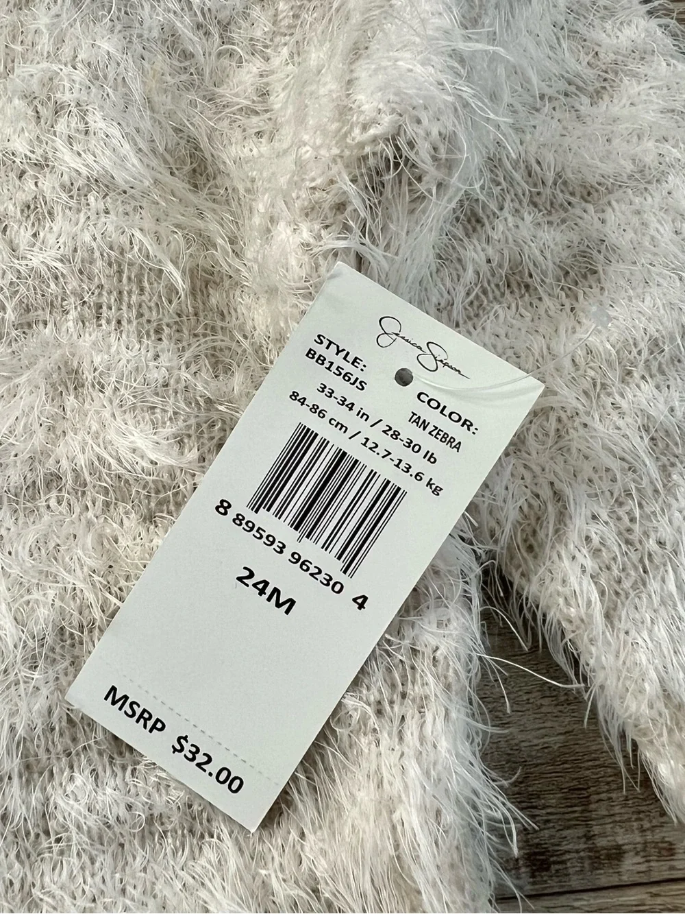 Jessica Simpson Kids Cream & Light Gray Fuzzy Sweater Set